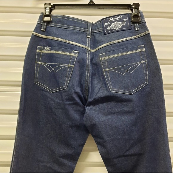 Revolt Jeans Juniors Size 7/8 Blue Mid Rise Dark Wash Denim - Picture 4 of 9